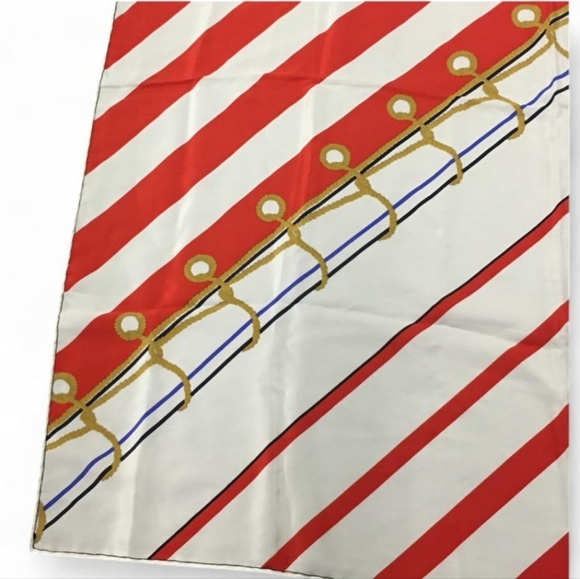 NWT Gucci Patriotic Nautical Red, White & Blue 100% Silk Scarf - Picture 5 of 8